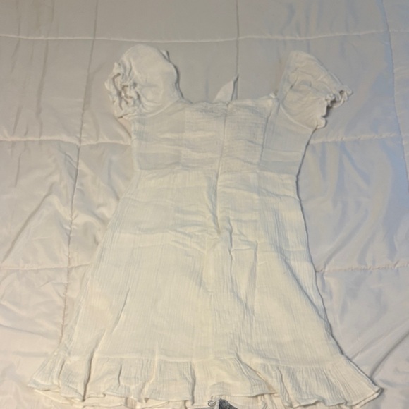 White Ruffle Sleeve Dress - Picture 3 of 3